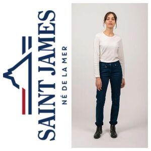 Saint James Patricia Medium Blue Stretch Denim Pants